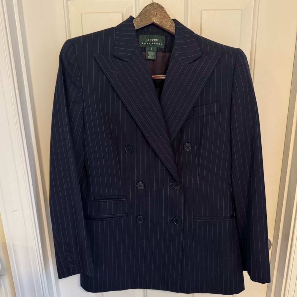 Ralph Lauren Navy Pinstripe Blazer